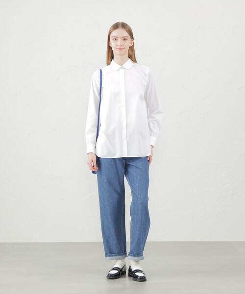 MACKINTOSH PHILOSOPHY（ﾏｯｷﾝﾄｯｼｭ ﾌｨﾛｿﾌｨｰ）の「コットンリネンデニムパンツ（デニムパンツ・レディース・ダークネイビー/ブルー・36/38）」の4枚目の写真