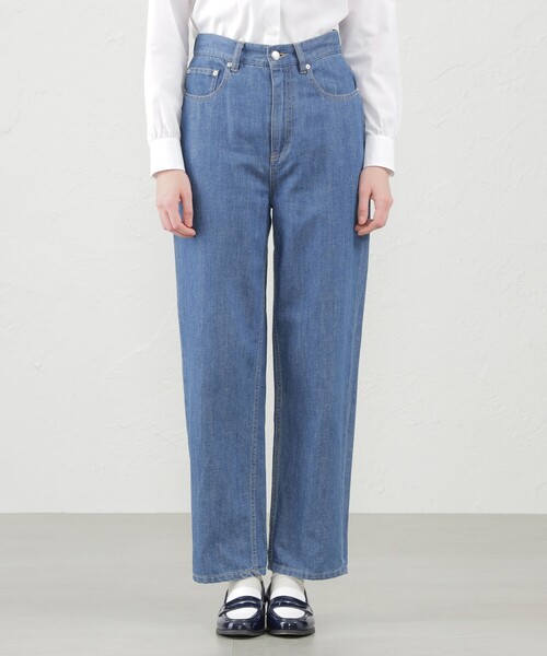 MACKINTOSH PHILOSOPHY（ﾏｯｷﾝﾄｯｼｭ ﾌｨﾛｿﾌｨｰ）の「コットンリネンデニムパンツ（デニムパンツ・レディース・ダークネイビー/ブルー・36/38）」の6枚目の写真