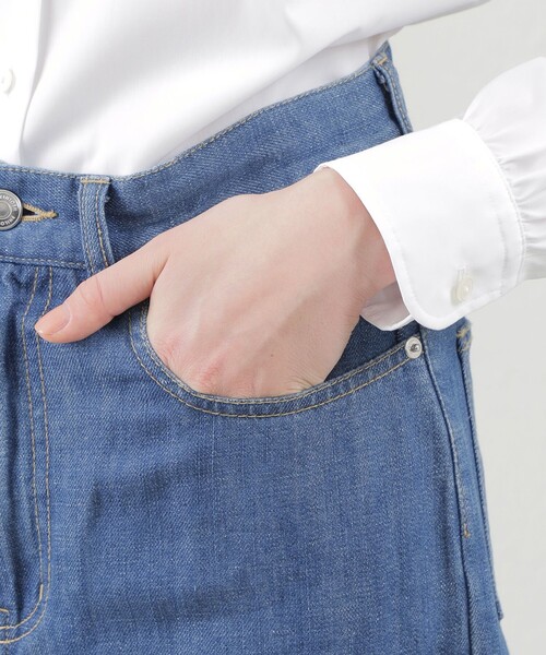 MACKINTOSH PHILOSOPHY（ﾏｯｷﾝﾄｯｼｭ ﾌｨﾛｿﾌｨｰ）の「コットンリネンデニムパンツ（デニムパンツ・レディース・ダークネイビー/ブルー・36/38）」の10枚目の写真