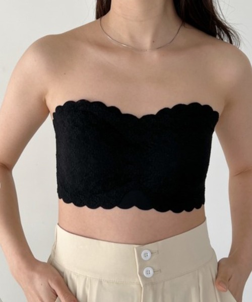 Lace Ladies(レースレディース)の「カップ付き 2WAY フラワー レース スカラップ チューブトップ(チューブトップ・レディース・ホワイト/グレー/ブラック・FREE)」の16枚目の写真