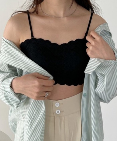 Lace Ladies(レースレディース)の「カップ付き 2WAY フラワー レース スカラップ チューブトップ(チューブトップ・レディース・ホワイト/グレー/ブラック・FREE)」の17枚目の写真