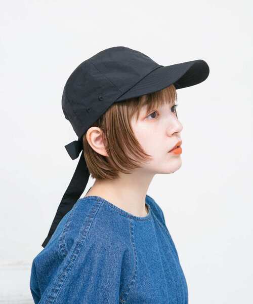 KBF（ケイビーエフ）の「バックリボンナイロンCAP（キャップ・レディース・ブラック/ベージュ系その他・ONE）」の5枚目の写真