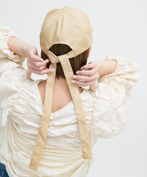 KBF（ケイビーエフ）の「バックリボンナイロンCAP（キャップ・レディース・ブラック/ベージュ系その他・ONE）」の11枚目の写真