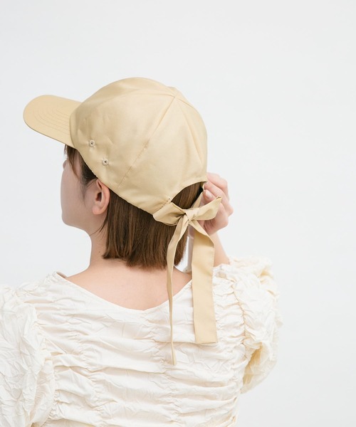 KBF（ケイビーエフ）の「バックリボンナイロンCAP（キャップ・レディース・ブラック/ベージュ系その他・ONE）」の13枚目の写真