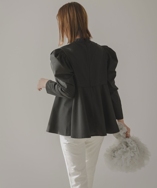 rectangle（レクタングル）の「フロントタックフレアブラウス（シャツ/ブラウス・レディース・ブラック/オフホワイト・FREE）」の18枚目の写真