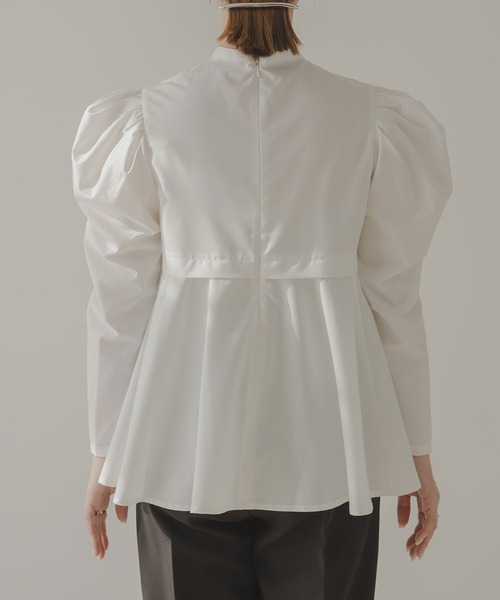 rectangle（レクタングル）の「フロントタックフレアブラウス（シャツ/ブラウス・レディース・ブラック/オフホワイト・FREE）」の17枚目の写真