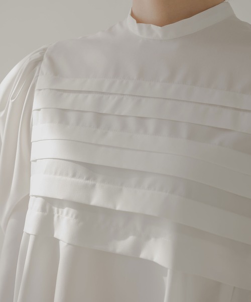 rectangle（レクタングル）の「フロントタックフレアブラウス（シャツ/ブラウス・レディース・ブラック/オフホワイト・FREE）」の13枚目の写真