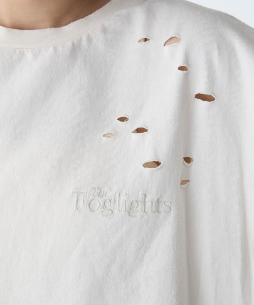 forksy.(フォルクシー)の「【forksy.】ダメージ加工ワンポイント刺繍ピグメントロンT(Tシャツ/カットソー・レディース・オフホワイト/ライトグリーン/ブラック・FREE)」の7枚目の写真