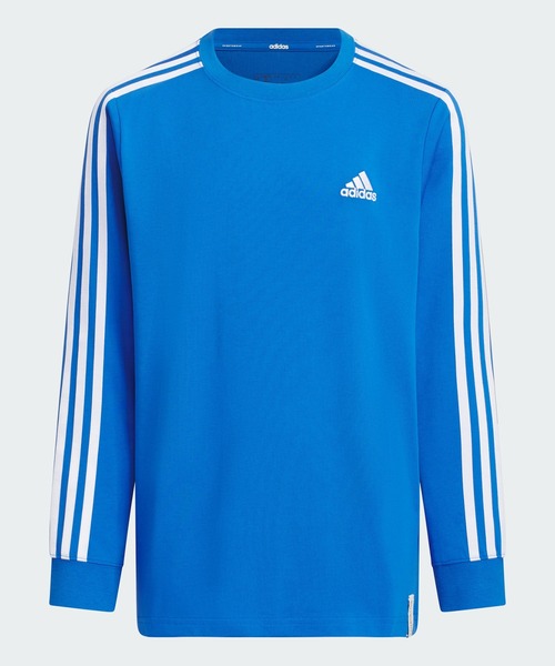 adidas(アディダス)の「エッセンシャルズ プラス レギュラーフィット スリーストライプス 長袖Tシャツ キッズ / ロンT / アディダス adidas(Tシャツ/カットソー・キッズ・ブルー/ブラック/ホワイト/ネイビー/パープル・110/120/130/140/150/160)」の4枚目の写真