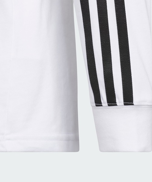 adidas(アディダス)の「エッセンシャルズ プラス レギュラーフィット スリーストライプス 長袖Tシャツ キッズ / ロンT / アディダス adidas(Tシャツ/カットソー・キッズ・ブルー/ブラック/ホワイト/ネイビー/パープル・110/120/130/140/150/160)」の8枚目の写真