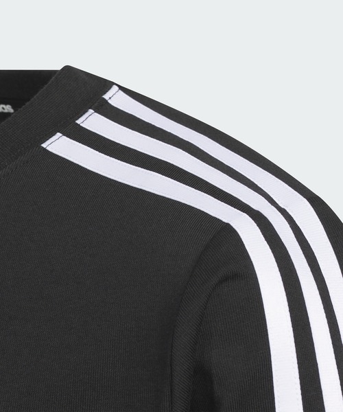 adidas(アディダス)の「エッセンシャルズ プラス レギュラーフィット スリーストライプス 長袖Tシャツ キッズ / ロンT / アディダス adidas(Tシャツ/カットソー・キッズ・ブルー/ブラック/ホワイト/ネイビー/パープル・110/120/130/140/150/160)」の12枚目の写真