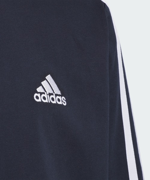 adidas(アディダス)の「エッセンシャルズ プラス レギュラーフィット スリーストライプス 長袖Tシャツ キッズ / ロンT / アディダス adidas(Tシャツ/カットソー・キッズ・ブルー/ブラック/ホワイト/ネイビー/パープル・110/120/130/140/150/160)」の17枚目の写真