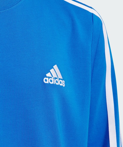 adidas(アディダス)の「エッセンシャルズ プラス レギュラーフィット スリーストライプス 長袖Tシャツ キッズ / ロンT / アディダス adidas(Tシャツ/カットソー・キッズ・ブルー/ブラック/ホワイト/ネイビー/パープル・110/120/130/140/150/160)」の21枚目の写真