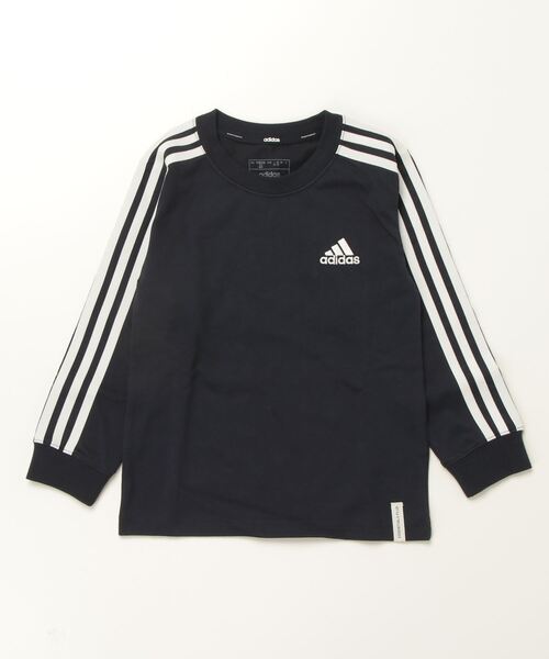 adidas(アディダス)の「エッセンシャルズ プラス レギュラーフィット スリーストライプス 長袖Tシャツ キッズ / ロンT / アディダス adidas(Tシャツ/カットソー・キッズ・ブルー/ブラック/ホワイト/ネイビー/パープル・110/120/130/140/150/160)」の14枚目の写真