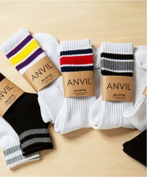 ANVIL(アンヴィル)の「ANVILコットンクルーソックス(ソックス/靴下・メンズ・ブラック/ネイビー/パープル/ホワイト・フリー)」の6枚目の写真