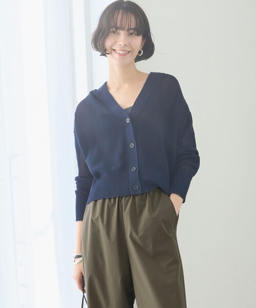 UNFILO 【抗菌防臭/洗える】メッシュニット カーディガンM未使用 UNFILO｜【抗菌防臭/洗える】メッシュニット カーディガン
