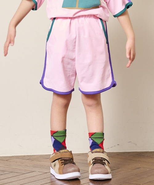 BIG FIELD(ビッグフィールド)の「サイドラインショートパンツ/UVカット(80~150cm)(その他パンツ・キッズ・ライトピンク/エメラルド/オフホワイト・100/110/120/130/140/150/80/90/95)」の3枚目の写真