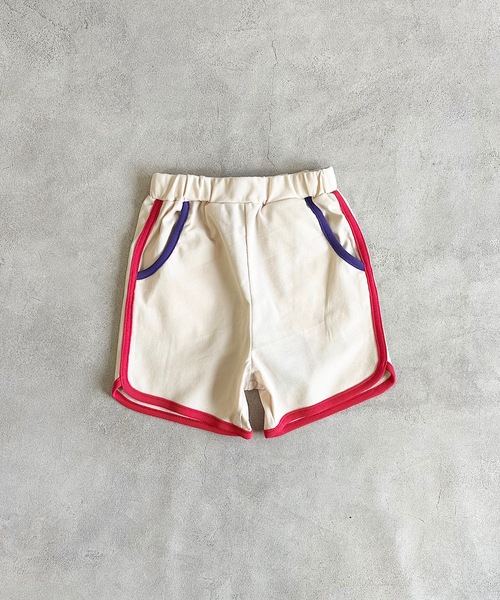BIG FIELD(ビッグフィールド)の「サイドラインショートパンツ/UVカット(80~150cm)(その他パンツ・キッズ・ライトピンク/エメラルド/オフホワイト・100/110/120/130/140/150/80/90/95)」の1枚目の写真
