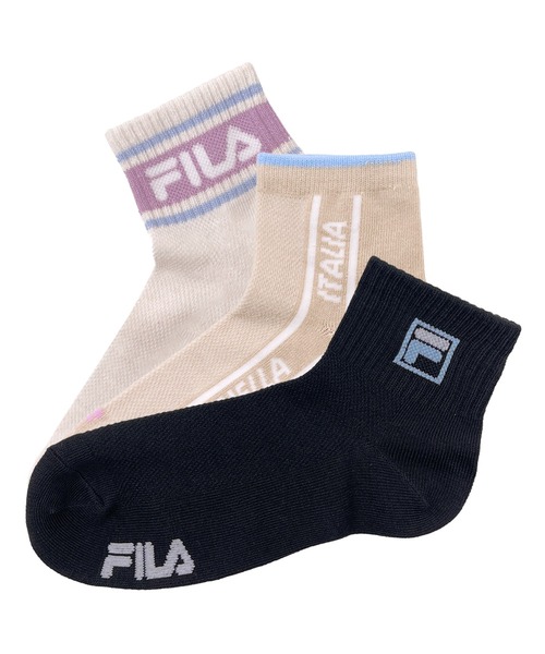 FILA（フィラ）の「FILA フィラ ブランド ロゴ キッズ ガールズ ソックス ショート丈 靴下 子供用 3足セット 19cm～24cm（ソックス/靴下・キッズ・その他/その他2/その他4/ブラック系その他/その他5/その他3・FREE）」の5枚目の写真