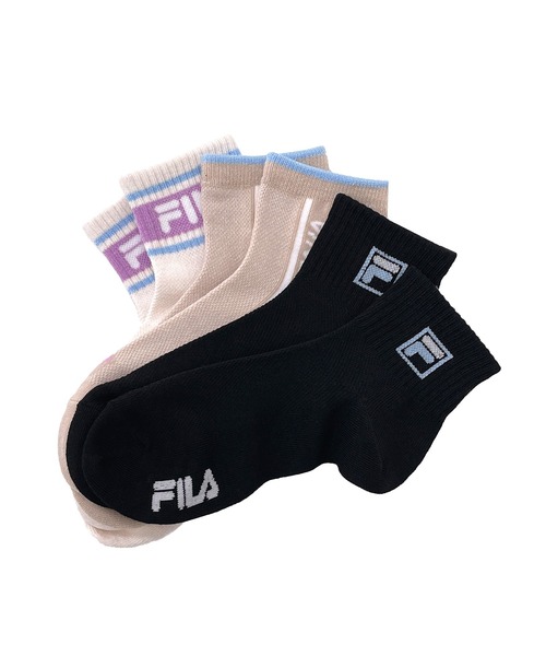 FILA（フィラ）の「FILA フィラ ブランド ロゴ キッズ ガールズ ソックス ショート丈 靴下 子供用 3足セット 19cm～24cm（ソックス/靴下・キッズ・その他/その他2/その他4/ブラック系その他/その他5/その他3・FREE）」の11枚目の写真