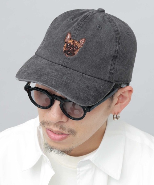 Basiquenti(ベーシックエンティ)の「フレンチブルドック 刺繍 ピグメントダイ コットンキャップ(フォーン・クリーム・ブリンドル・パイド)(キャップ・メンズ・ブラック系その他/ベージュ系その他2/ベージュ系その他/ブラック系その他2・FREE)」の5枚目の写真