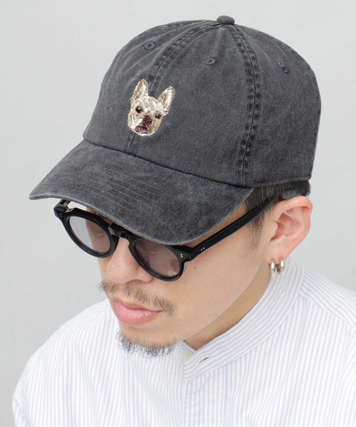 Basiquenti(ベーシックエンティ)の「フレンチブルドック 刺繍 ピグメントダイ コットンキャップ(フォーン・クリーム・ブリンドル・パイド)(キャップ・メンズ・ブラック系その他/ベージュ系その他2/ベージュ系その他/ブラック系その他2・FREE)」の6枚目の写真