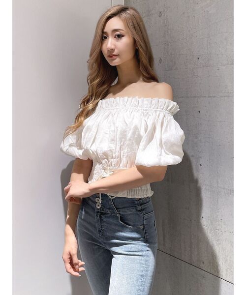 GYDA（ジェイダ）の「2WAYギャザーオフショル コルセットブラウス（シャツ/ブラウス・レディース・オフホワイト/その他1/ベージュ・FREE）」の2枚目の写真