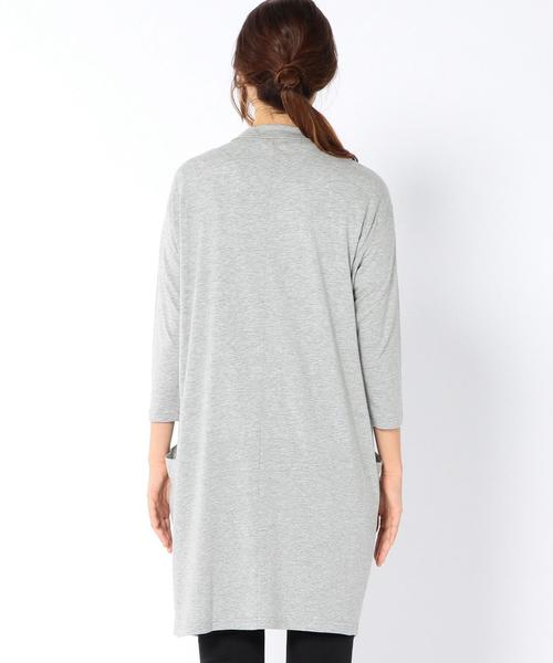 coen（コーエン）の「天竺ロングカーディガン（カーディガン/ボレロ・レディース・ネイビー/グレー・フリー）」の3枚目の写真