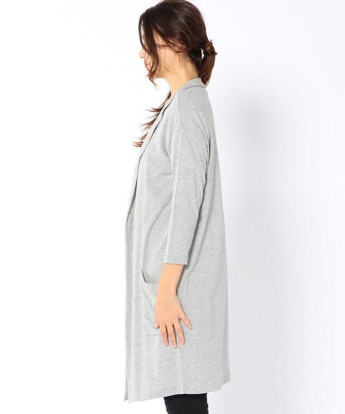 coen（コーエン）の「天竺ロングカーディガン（カーディガン/ボレロ・レディース・ネイビー/グレー・フリー）」の5枚目の写真