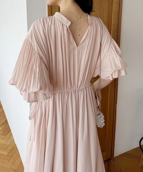 one after another NICE CLAUP（ワンアフターアナザーナイスクラップ）の「サイドリボンワンピース（ワンピース・レディース・アイボリー/ブラック/ピンクベージュ・SMALL/MEDIUM/LARGE）」の17枚目の写真