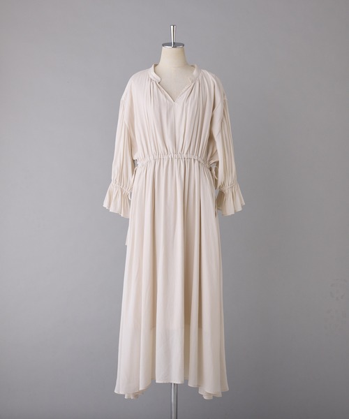 one after another NICE CLAUP（ワンアフターアナザーナイスクラップ）の「サイドリボンワンピース（ワンピース・レディース・アイボリー/ブラック/ピンクベージュ・SMALL/MEDIUM/LARGE）」の10枚目の写真