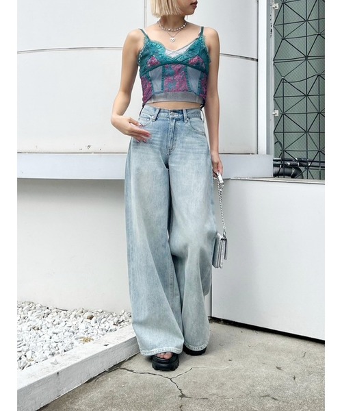 EVRIS（エヴリス）の「ラメニットビスチェ（キャミソール・レディース・ブルー/グレー/ブラック/イエロー/ホワイト・FREE）」の15枚目の写真