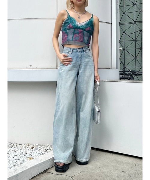 EVRIS（エヴリス）の「ラメニットビスチェ（キャミソール・レディース・ブルー/グレー/ブラック/イエロー/ホワイト・FREE）」の16枚目の写真