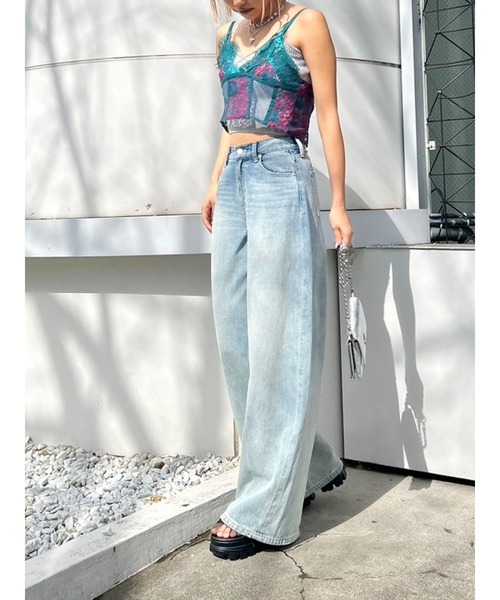 EVRIS（エヴリス）の「ラメニットビスチェ（キャミソール・レディース・ブルー/グレー/ブラック/イエロー/ホワイト・FREE）」の6枚目の写真