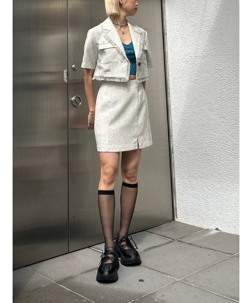 EVRIS（エヴリス）の「ラメニットビスチェ（キャミソール・レディース・ブルー/グレー/ブラック/イエロー/ホワイト・FREE）」の18枚目の写真