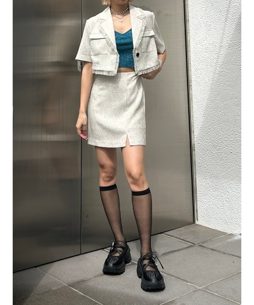 EVRIS（エヴリス）の「ラメニットビスチェ（キャミソール・レディース・ブルー/グレー/ブラック/イエロー/ホワイト・FREE）」の19枚目の写真