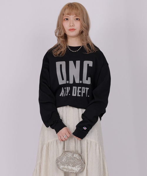 DOUBLE NAME(ダブルネーム)の「【RUSSELL別注】ヘビーウェイト BIGロゴロンTEE/ユニセックス可(Tシャツ/カットソー・レディース・オフホワイト/ライトグレー/ブラック・FREE)」の5枚目の写真