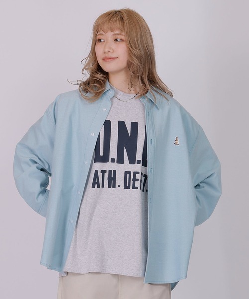 DOUBLE NAME(ダブルネーム)の「【RUSSELL別注】ヘビーウェイト BIGロゴロンTEE/ユニセックス可(Tシャツ/カットソー・レディース・オフホワイト/ライトグレー/ブラック・FREE)」の15枚目の写真