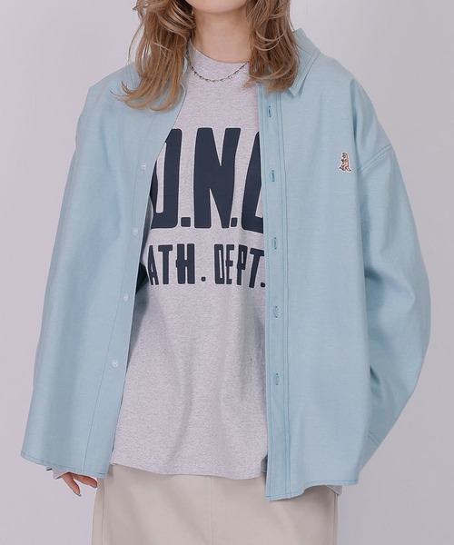 DOUBLE NAME(ダブルネーム)の「【RUSSELL別注】ヘビーウェイト BIGロゴロンTEE/ユニセックス可(Tシャツ/カットソー・レディース・オフホワイト/ライトグレー/ブラック・FREE)」の16枚目の写真