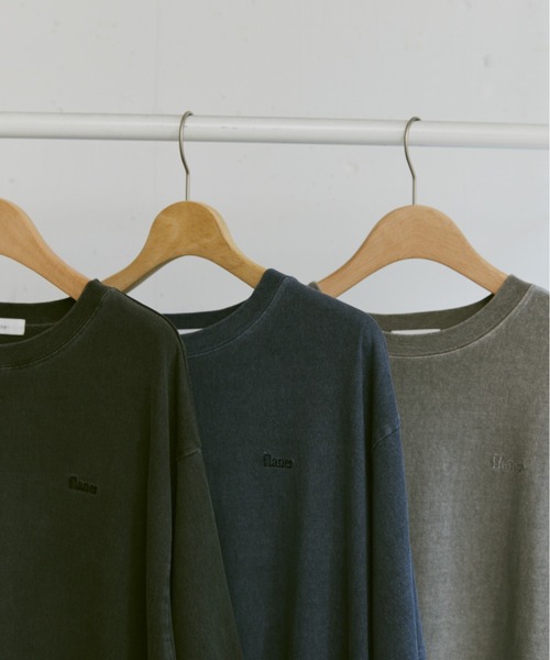 flaner（フラネ）の「Loose pigment logo tee / ルーズピグメントロゴT（Tシャツ/カットソー・レディース・ブラック/ネイビー/グレー・LARGE/MEDIUM）」の17枚目の写真