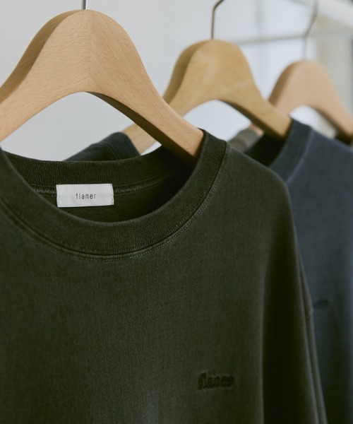 flaner（フラネ）の「Loose pigment logo tee / ルーズピグメントロゴT（Tシャツ/カットソー・レディース・ブラック/ネイビー/グレー・LARGE/MEDIUM）」の18枚目の写真