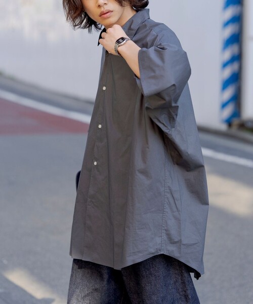 FREAK'S STORE(フリークスストア)の「限定展開 SUPER BIG S/S レギュラーカラーシャツ / ビッグシルエット(シャツ/ブラウス・メンズ・ブルー系その他/ホワイト系その他/サックスブルー/オリーブ/ベージュ/ブラック/チャコールグレー/ホワイト・SMALL/MEDIUM/LARGE)」の20枚目の写真