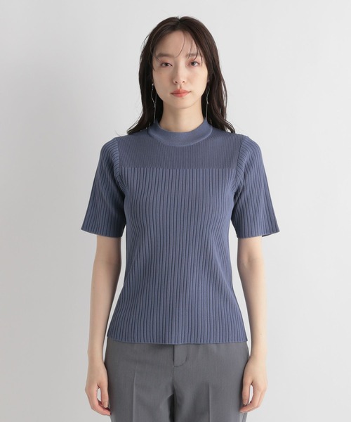 Andemiu（アンデミュウ）の「リブプチハイニット112962（ニット/セーター・レディース・ブラック/ホワイト/ブルー/グレー/グリーン・FREE）」の9枚目の写真