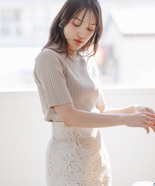 Andemiu（アンデミュウ）の「リブプチハイニット112962（ニット/セーター・レディース・ブラック/ホワイト/ブルー/グレー/グリーン・FREE）」の19枚目の写真