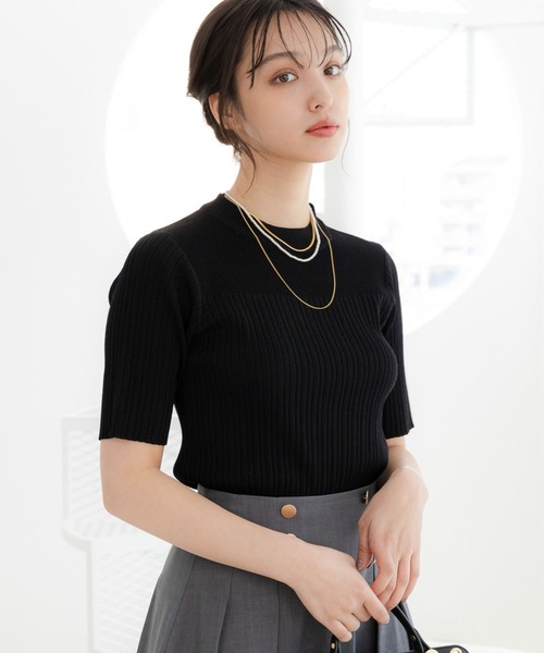 Andemiu（アンデミュウ）の「リブプチハイニット112962（ニット/セーター・レディース・ブラック/ホワイト/ブルー/グレー/グリーン・FREE）」の22枚目の写真