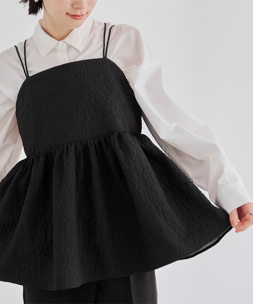 titivate(ティティベイト)の「フラワージャガードキャミソールトップス(キャミソール・レディース・ネイビー/ブラック/アイボリー・M)」の3枚目の写真