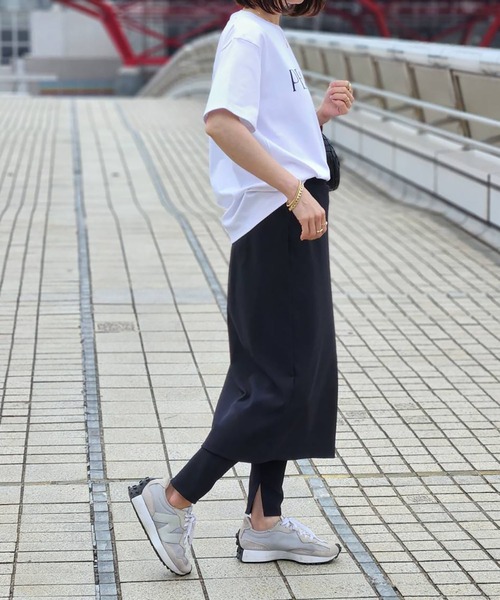 Emma Taylor（エマテイラー）の「シルキーグログランレイヤードスカート（スカート・レディース・ブラック/チャコールグレー・FREE）」の6枚目の写真