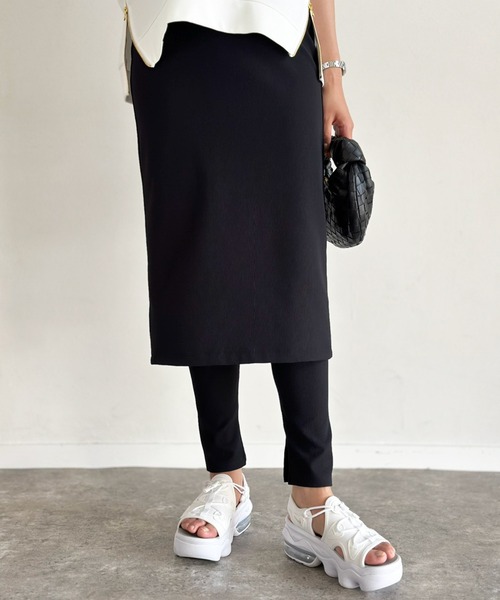 Emma Taylor（エマテイラー）の「シルキーグログランレイヤードスカート（スカート・レディース・ブラック/チャコールグレー・FREE）」の12枚目の写真