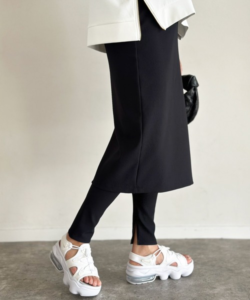 Emma Taylor（エマテイラー）の「シルキーグログランレイヤードスカート（スカート・レディース・ブラック/チャコールグレー・FREE）」の11枚目の写真