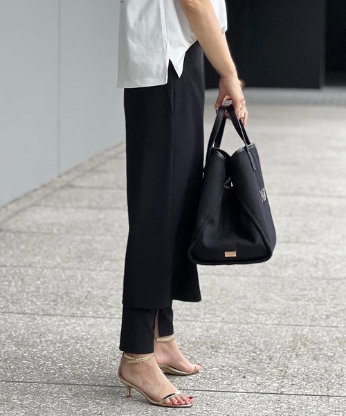 Emma Taylor（エマテイラー）の「シルキーグログランレイヤードスカート（スカート・レディース・ブラック/チャコールグレー・FREE）」の8枚目の写真